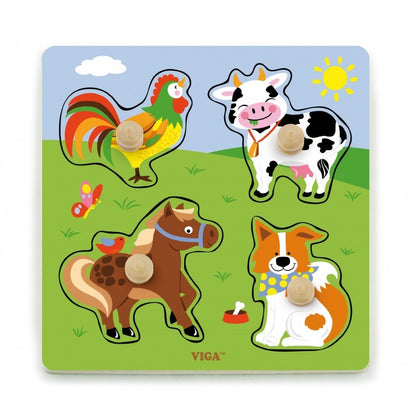 Puzzle cu manere - animale de la ferma