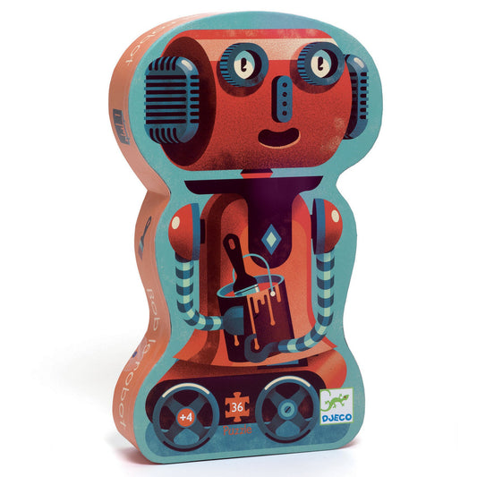 Silhouette Puzzle - Bob the robot - 36 piese - Djeco