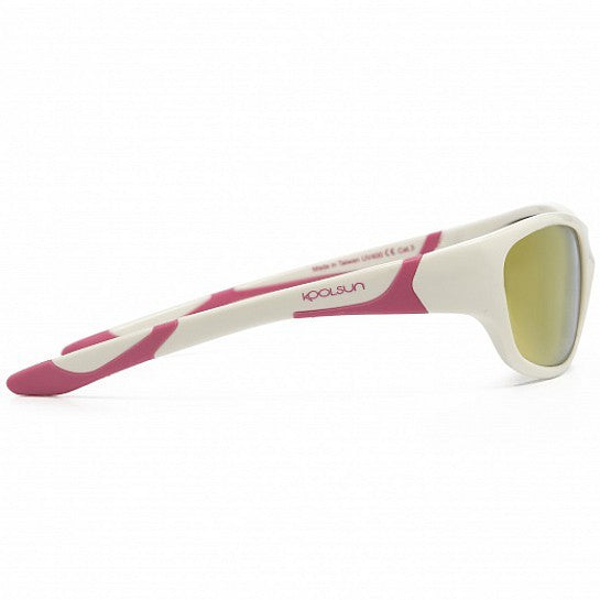Ochelari de soare pentru copii - Koolsun Sport - White Hot Pink- 3-8 ani