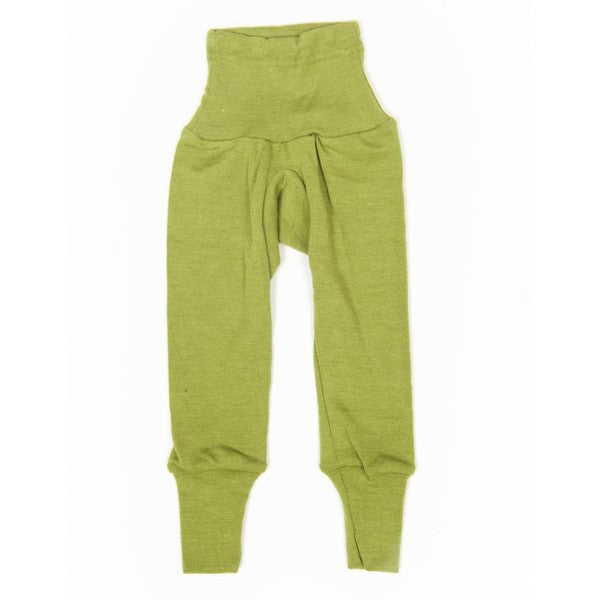 Cei mai comozi pantaloni din lana si matase organica, verde - Cosilana