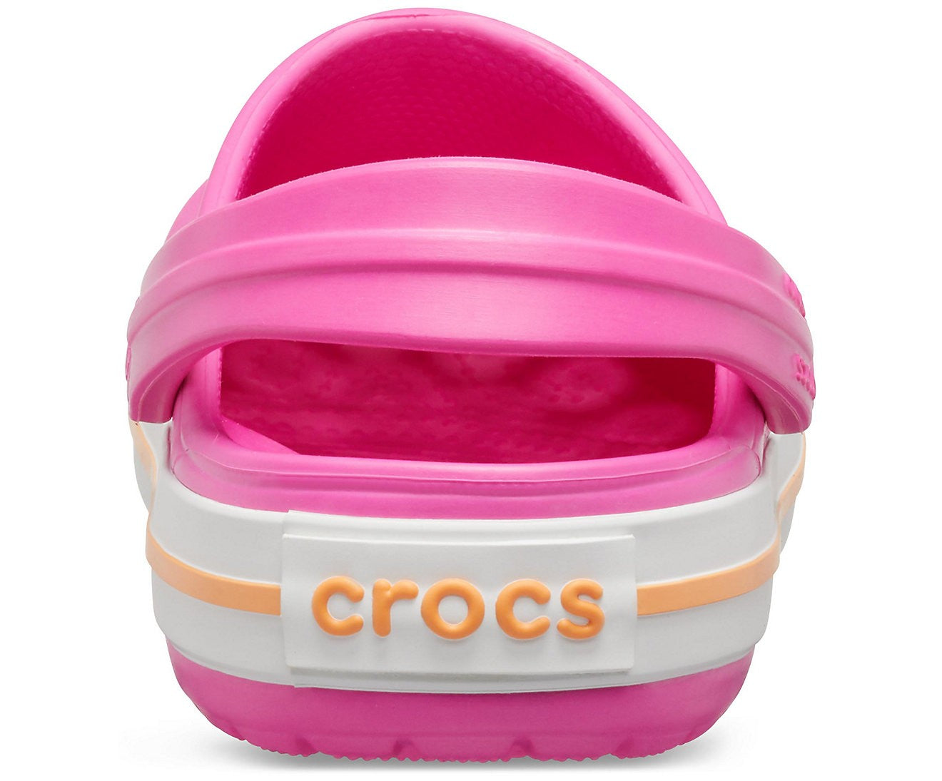 Slapi Crocs (Kids' Crocband™ Clog) - Electric Pink/ Cantaloupe