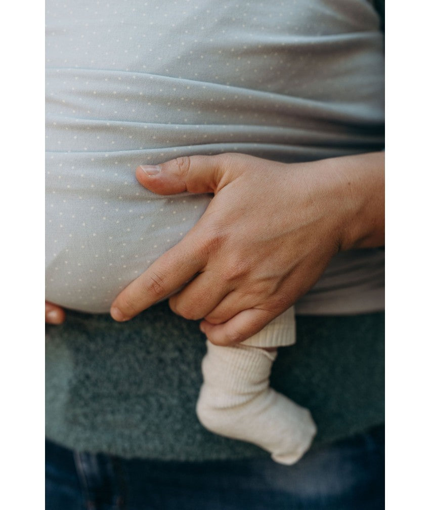 Wrap Elastic Pentru Purtarea Bebelușilor Boba Pearl Blue Dot