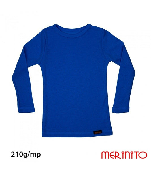 Bluza copii Merinito Rib Pointelle 100% lana merinos - Endless Blue