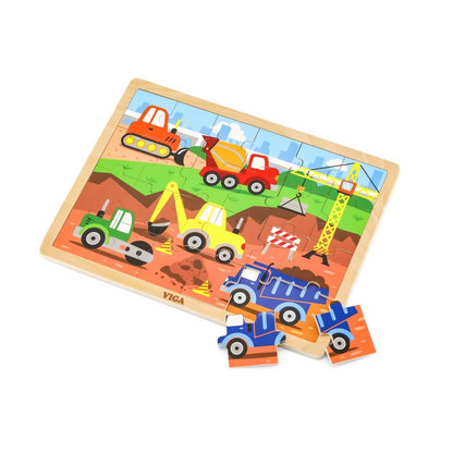 Puzzle Vehicule pentru construcții, 24 piese, Viga