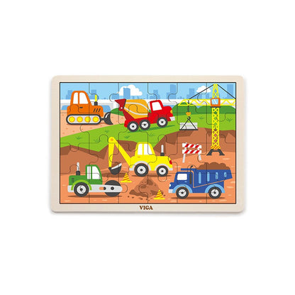 Puzzle Vehicule pentru construcții, 24 piese, Viga