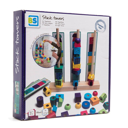 Stack Towers, joc de înșirare cu modele de sortare, BS Toys