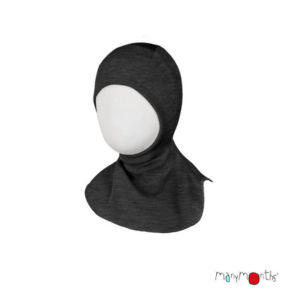 Cagulă ManyMonths din lână merinos - Foggy Black