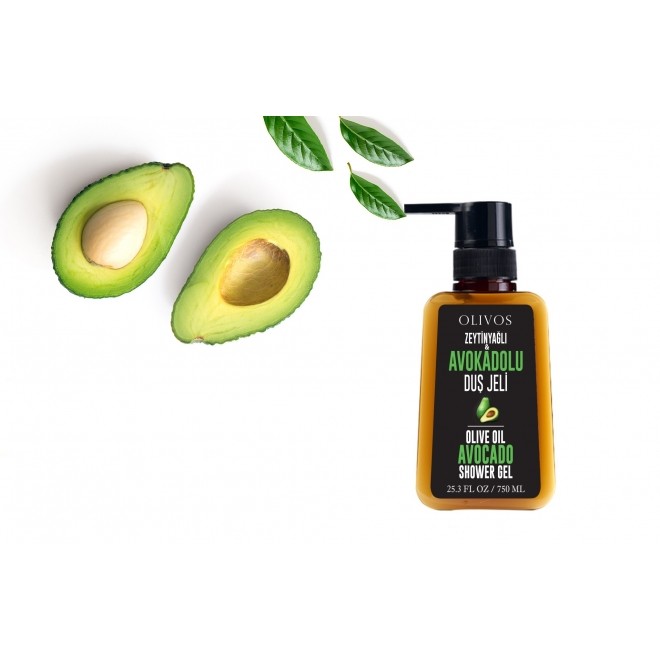 Gel de duş hidratant cu ulei de mǎsline şi avocado, Olivos, 750 ml