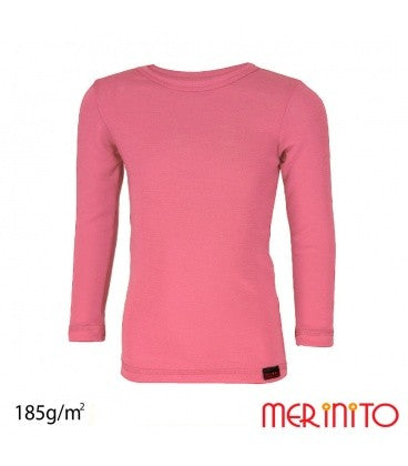 Bluza copii Merinito 185g 100% lana merinos - Pink