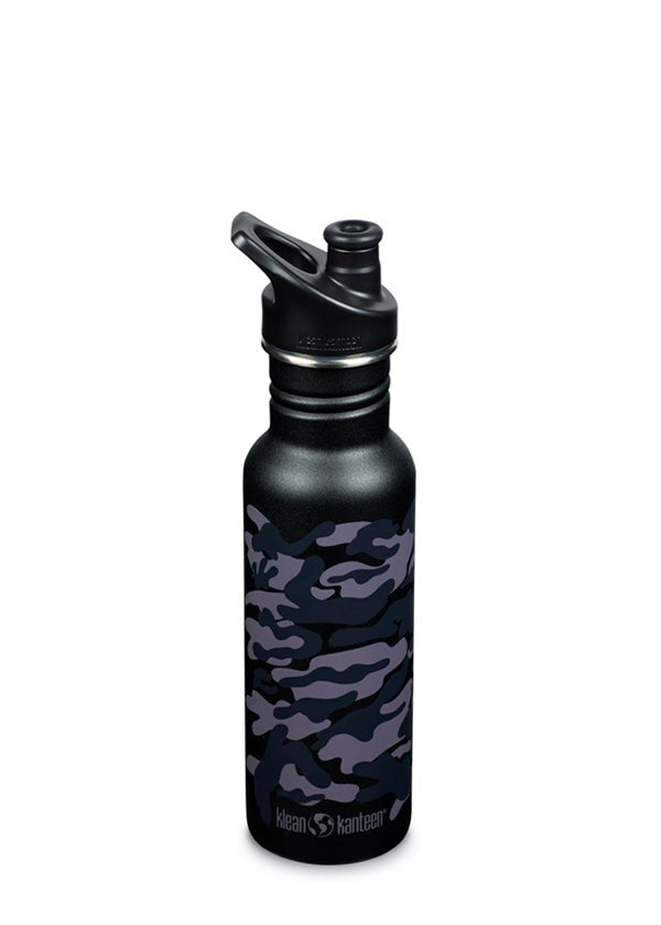 Recipient din otel inoxidabil 532 ml cu capac sport - Klean Kanteen - Classic Black Camo