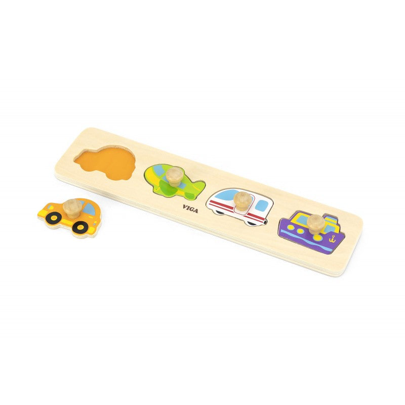 Puzzle Montessori cu mâner, Transport, Viga