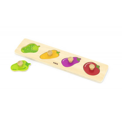 Puzzle Montessori cu mâner, Legume, Viga