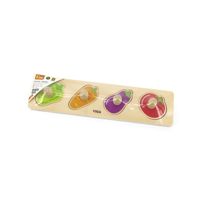 Puzzle Montessori cu mâner, Legume, Viga