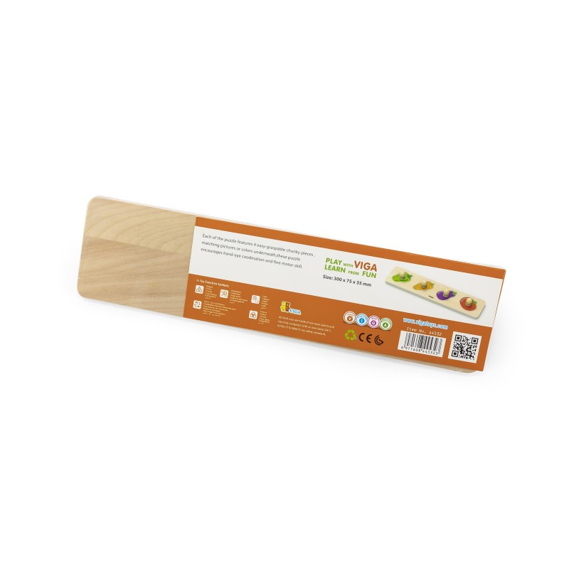 Puzzle Montessori cu mâner, Legume, Viga