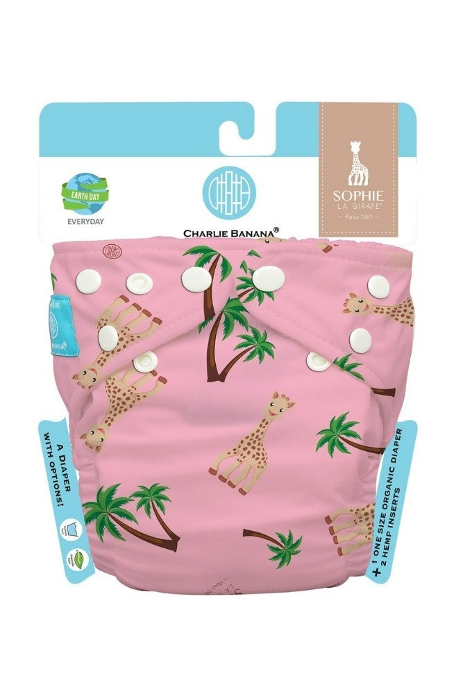 Scutec textil Charlie Banana Sophie Coco Pink Hybrid - mărime unică, cu 2 inserturi