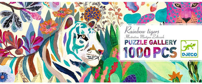 Puzzle galerie 1000 piese Tigrii curcubeu, Djeco