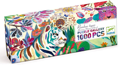 Puzzle galerie 1000 piese Tigrii curcubeu, Djeco