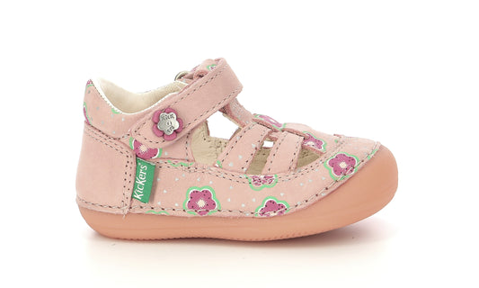 Pantofi T-strap Kickers - SUSHI Rose Clair Flower