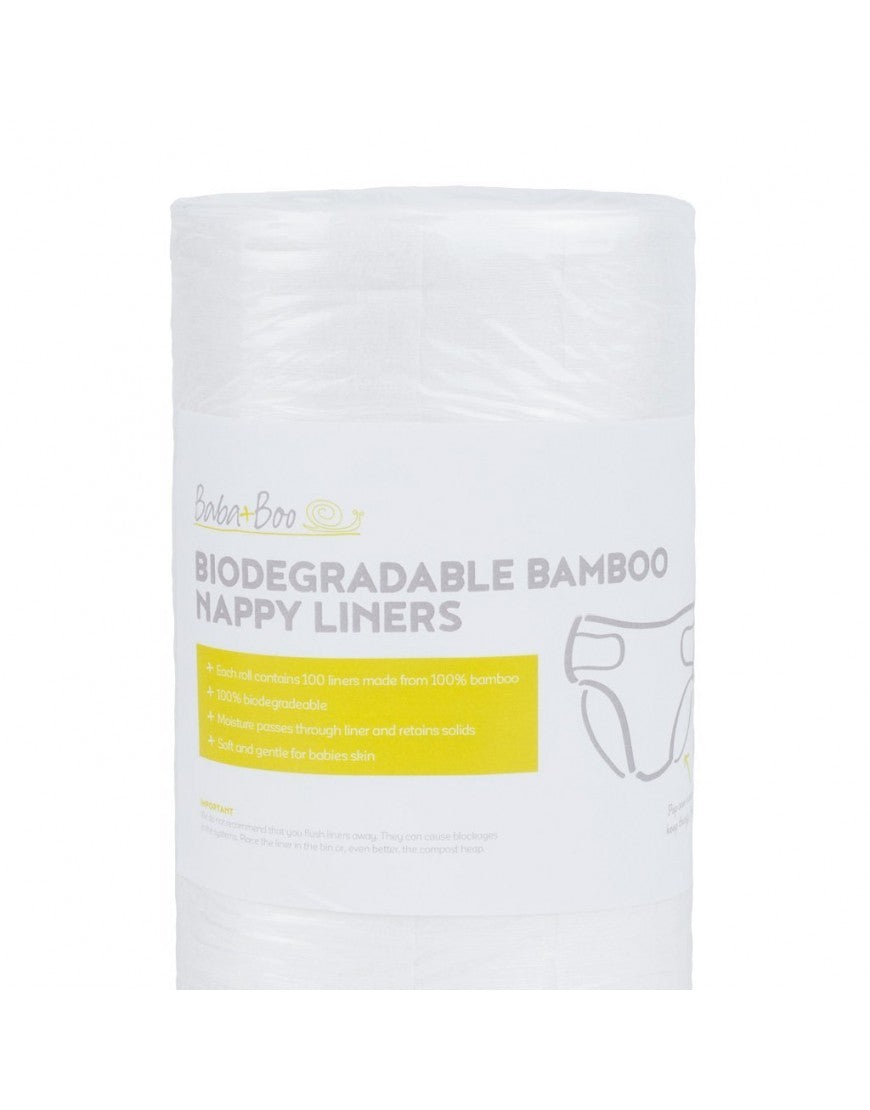 Linere (hartie de protectie) Baba+Boo pentru scutece refolosibile - 100 de bucati din bambus
