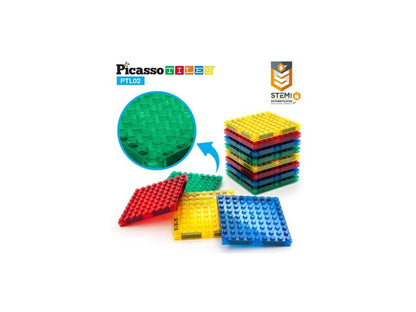 Set PicassoTiles - 12 Piese Magnetice De Construcție Compatibile Cu Cărămizile De Construcție Gen Lego