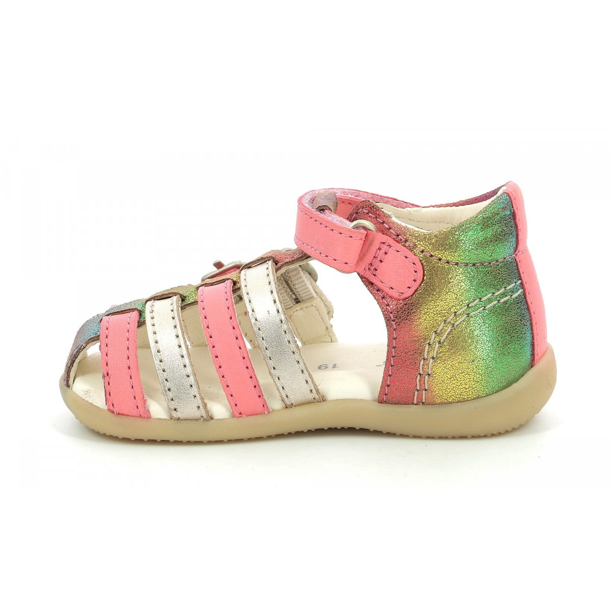 Sandale Kickers - Bigkro pink metallized - rainbow