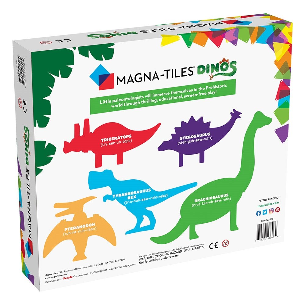 Magna Tiles Dinos, set 5 figurine magnetice