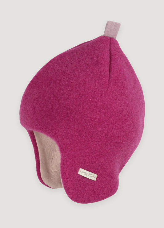 Caciula din lana fleece dublata cu bumbac - Pure Pure - Inka Pink