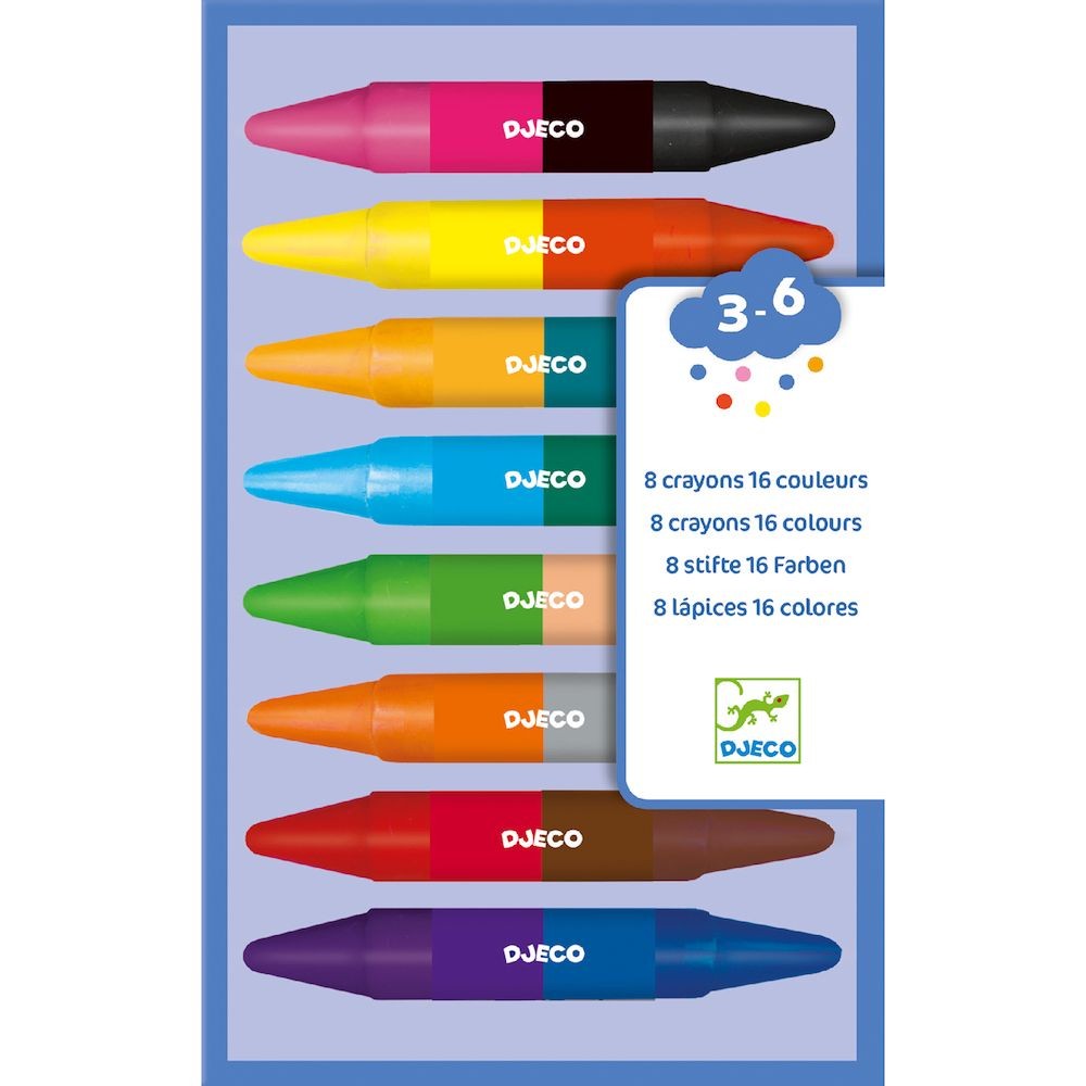 Creioane de colorat duble Djeco