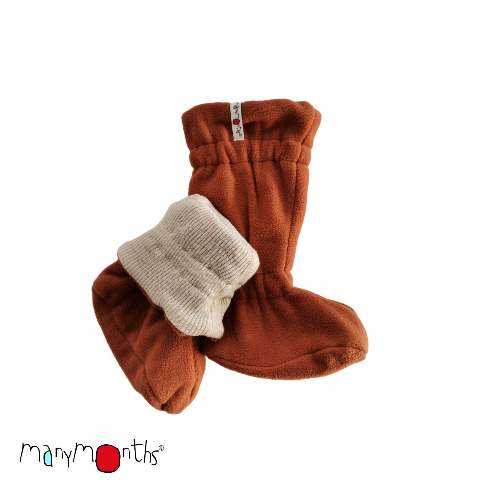 Botosei ManyMonths Winter Booties pt babywearing - Toasted Coconut/ Potter's Clay