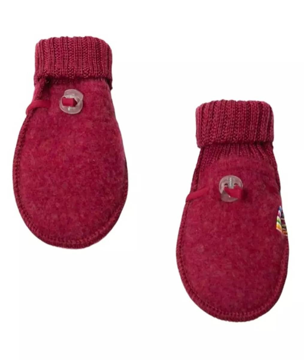 Joha - Mănuși din lână merinos tip fleece - Fucsia Melange