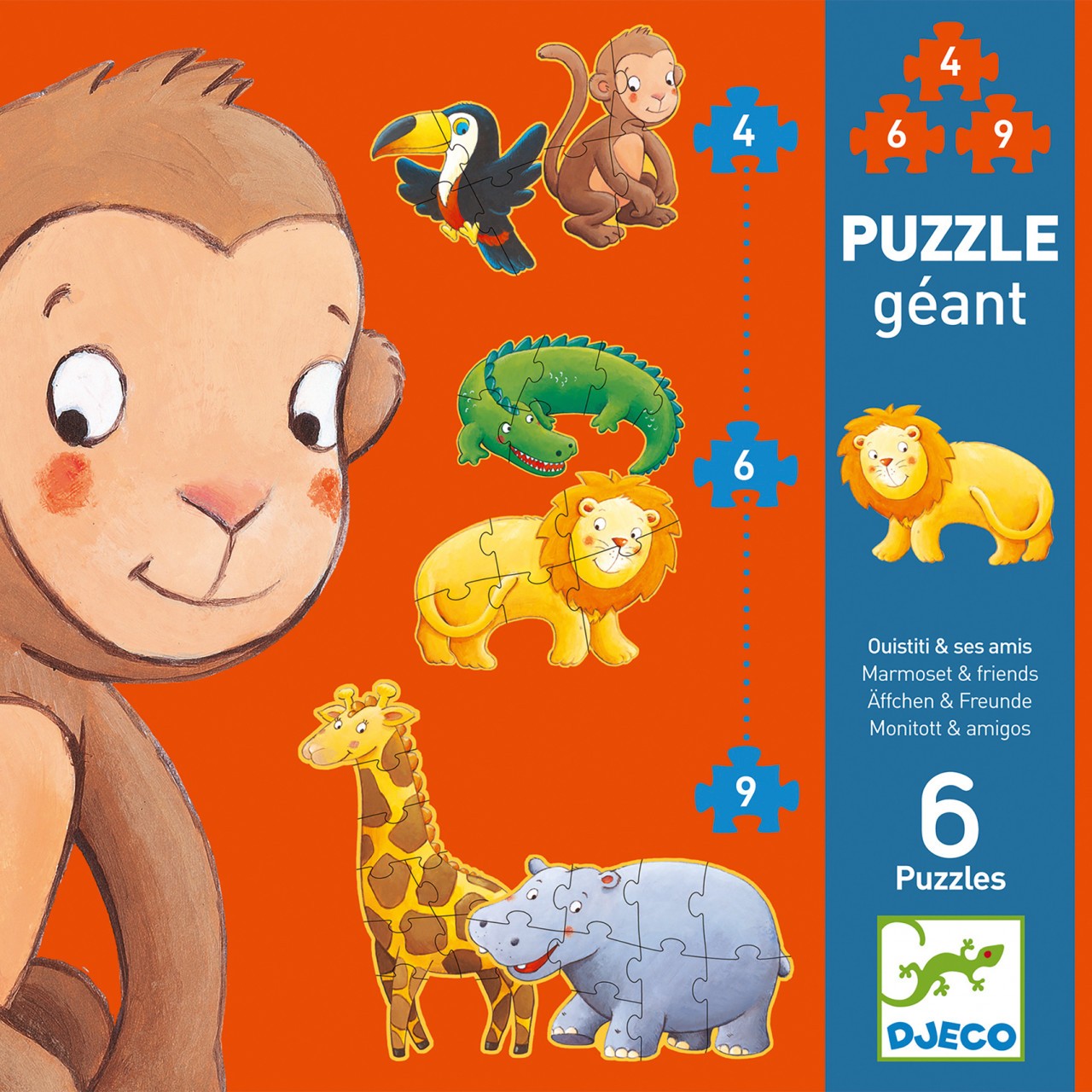 Puzzle gigant Animale sălbatice, Djeco