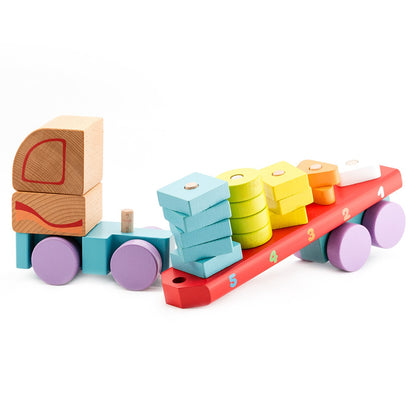 Jucarie din lemn Cubika - Camion cu forme geometrice