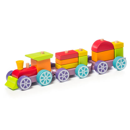 Jucarie din lemn Cubika - Trenulet Rainbow Express