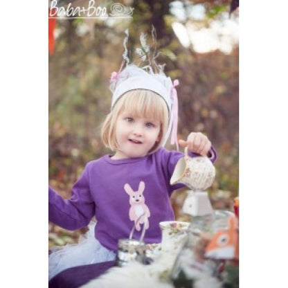 Tricou cu mânecă lungă din bumbac organic imprimat Baba+Boo Little Miss Rabbit