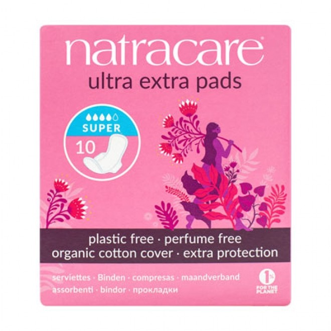 Absorbante bio Ultra Extra de noapte (4 picături) - super, Natracare